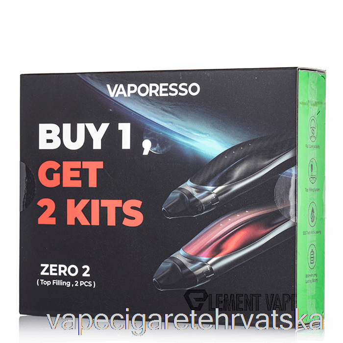 Vape Hrvatska Vaporesso Zero 2 Pod System 2-pack Promocija Karbonska Vlakna + Crna Crvena